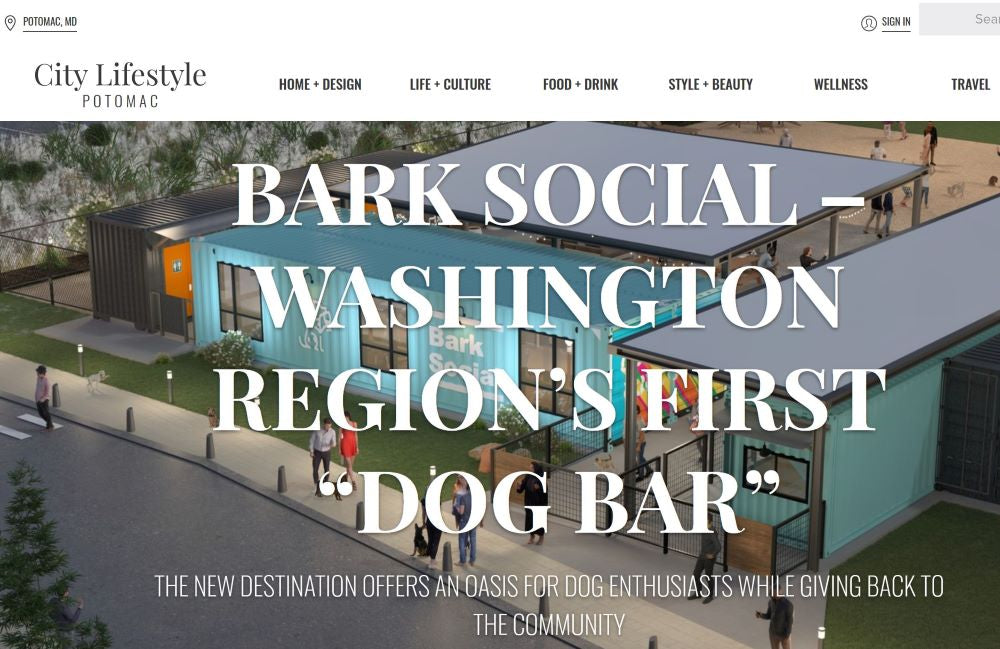 BARK SOCIAL – WASHINGTON REGION’S FIRST “DOG BAR”