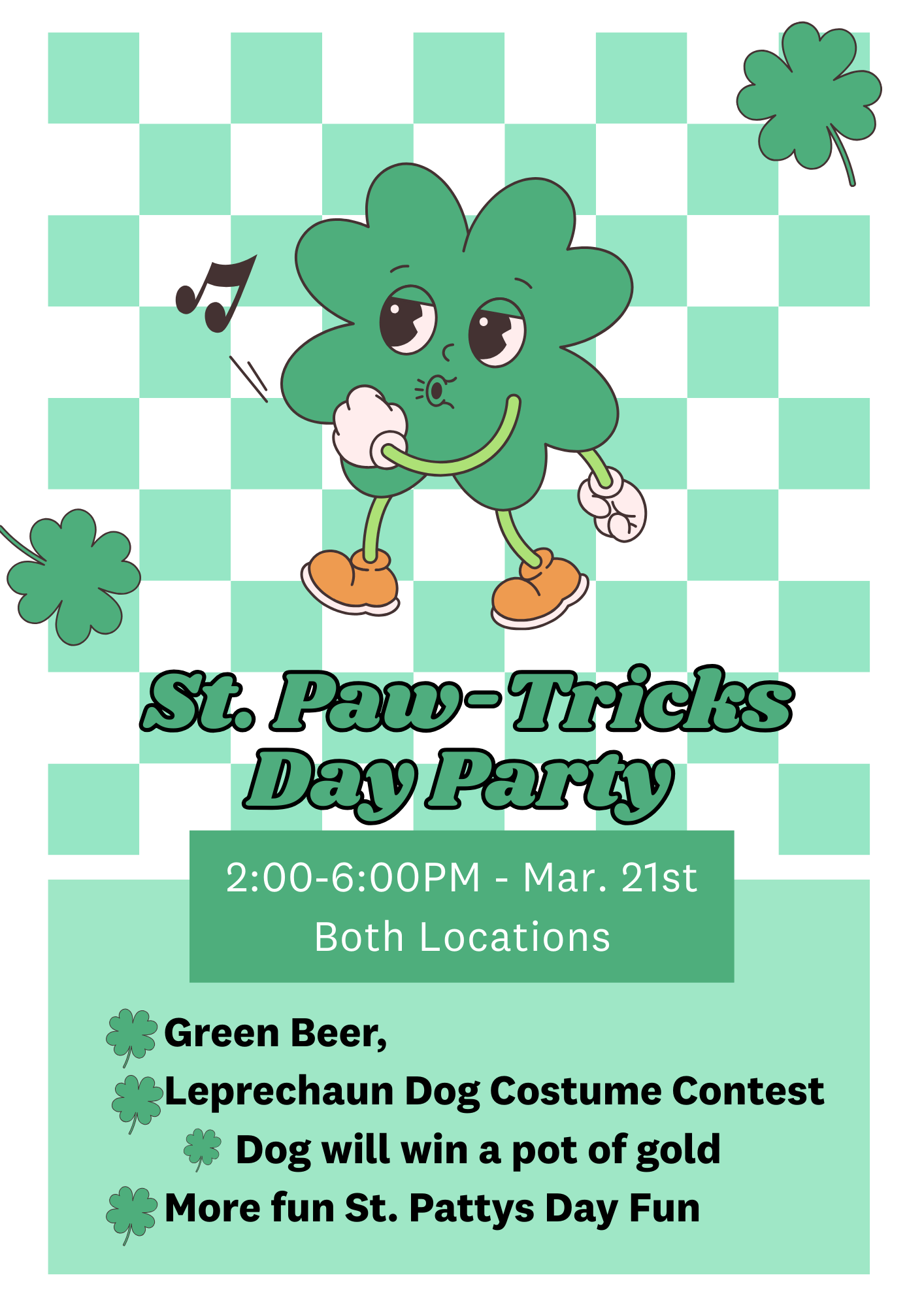 March 21st St. Paw Tricks Party - Both Locations Bark Social
